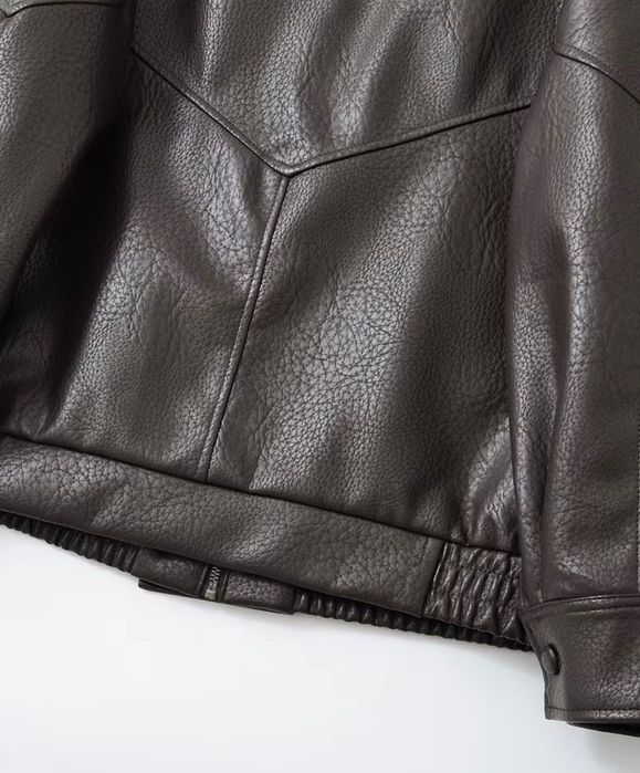 Жіноча шкіряна куртка oversize