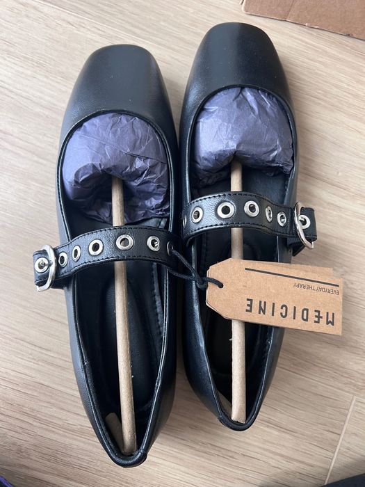 Baleriny mary jane medicine skóra