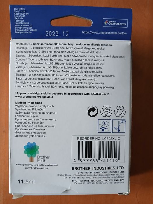 Tusz HP 655 CYAN LC525XL-C Oryginal