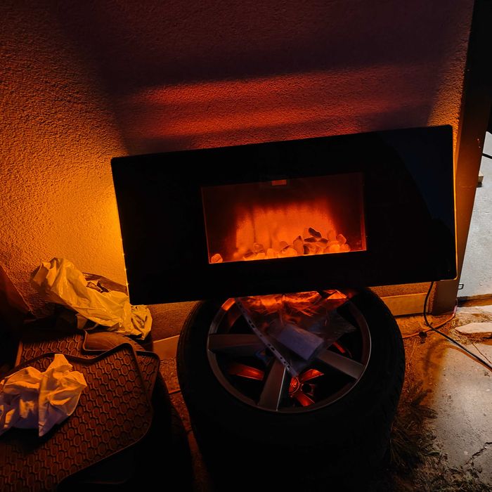 Piec kominek elektryczny oświetlenie, pilot