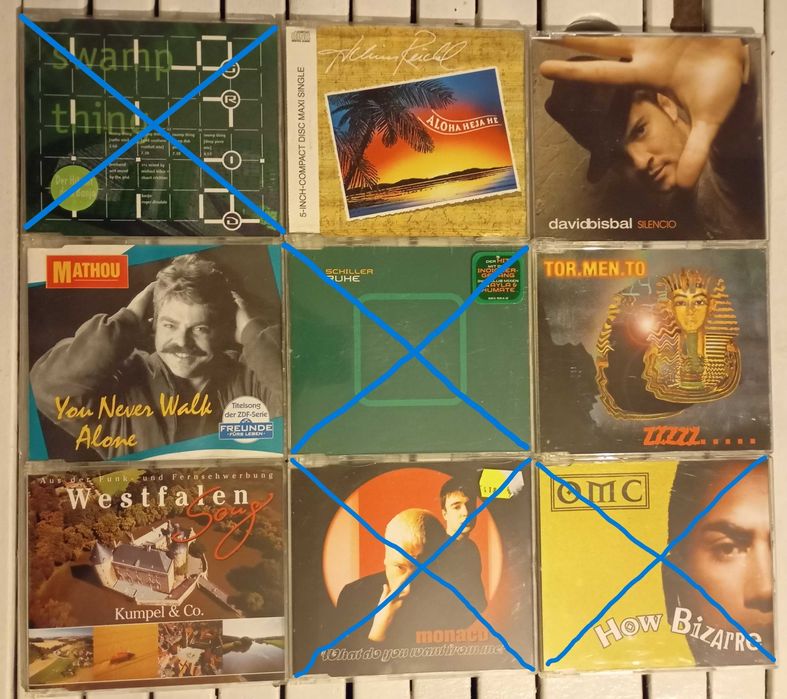 72 CD Singles de Euro House, Pop, Rock (CDs a partir de 1,5€)