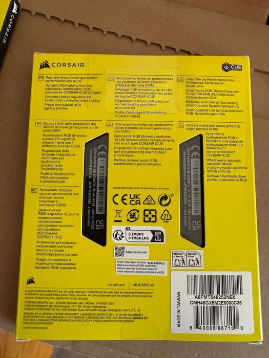 Corsair Vengeance RGB DDR5 6000MHz 48GB 2x24GB CL36