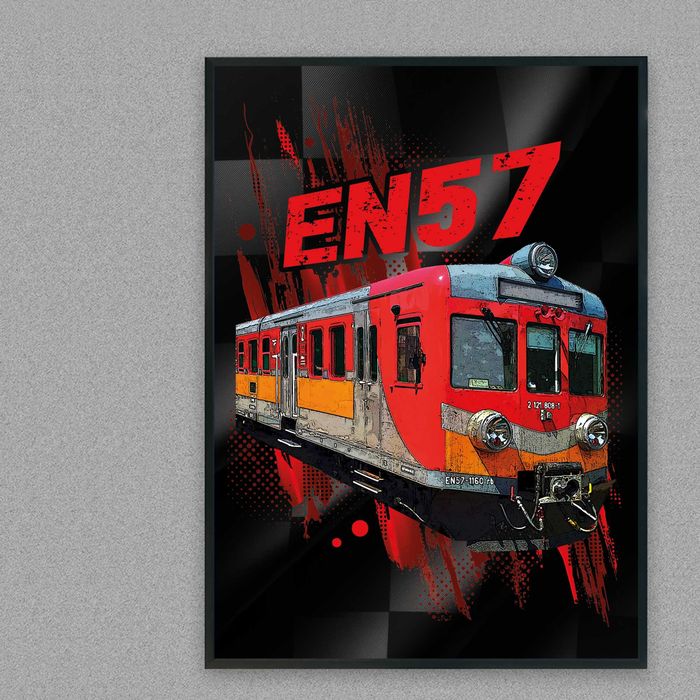 plakat pociąg en57, plakat na ścianę do ramy B2 50x70cm