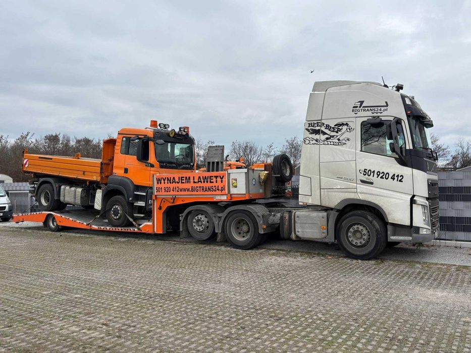 Transport niskopodwoziowy ciągników siodłowych, Wynajem lawet