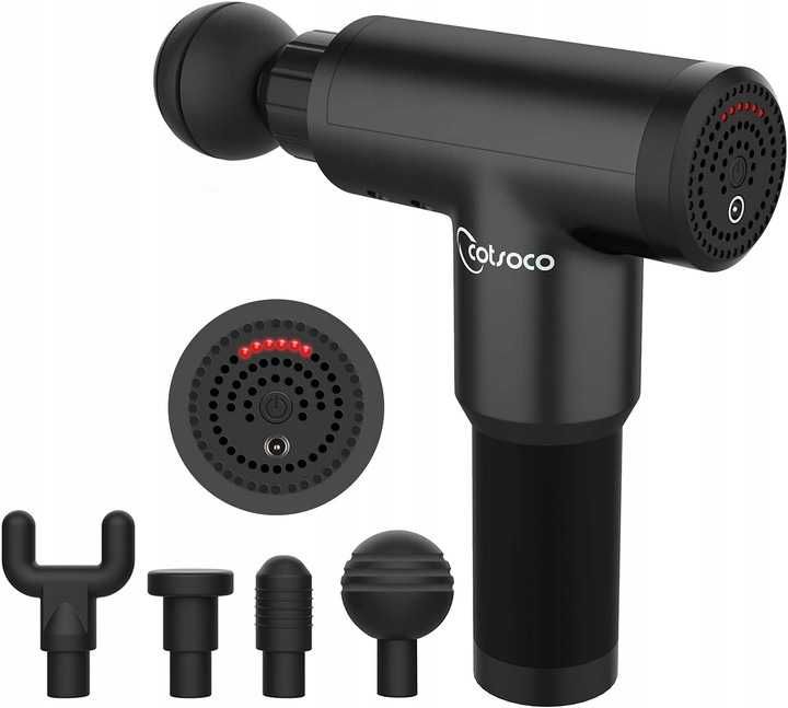 Massage Gun Głęboki Masaż Tkanek 6 Prędkości 4 Głowice