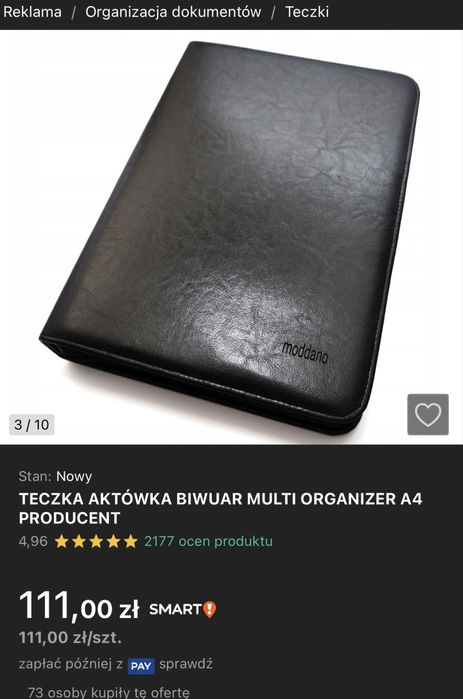 Nowa aktówka teczka biwuar MODDANO