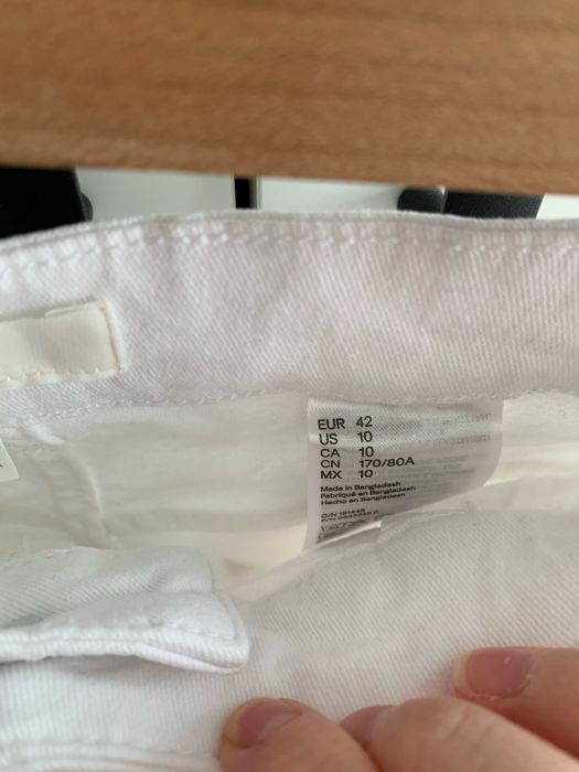 Skinny high waist jeans H&M 42 białe