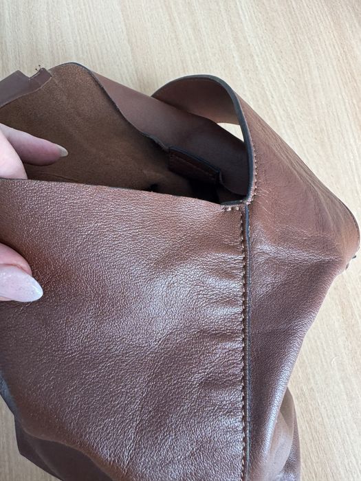 Шкіряний шопер massimo dutti