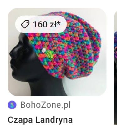 Boho zone energetyczna tęczowa czapka landrynka wiosna 2025