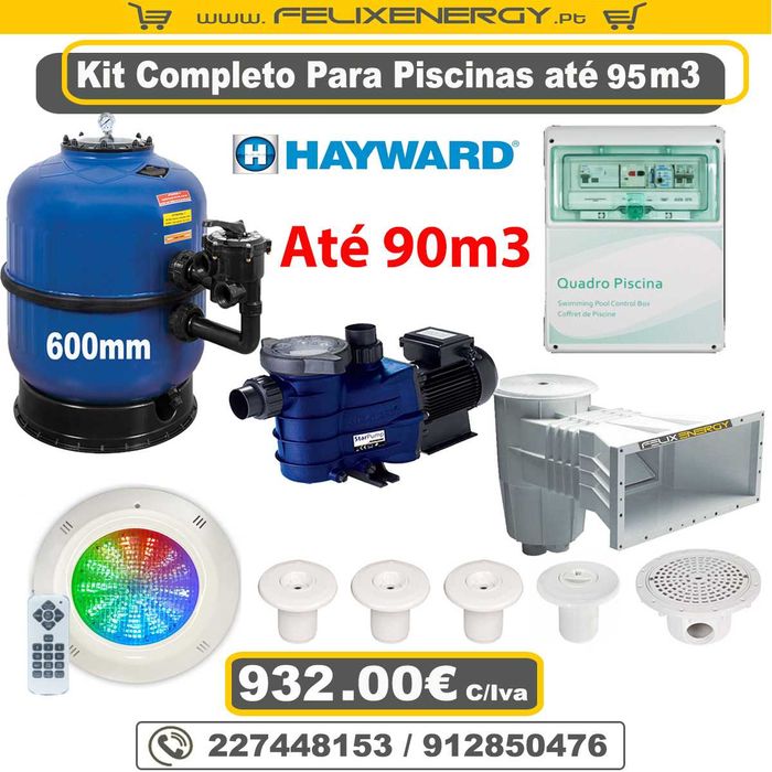 Kit Completo para piscinas até 95.000Litros - Com 3 Anos de Garantia