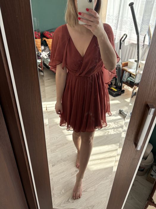 Sukienka nietoperz brazowa asos 38