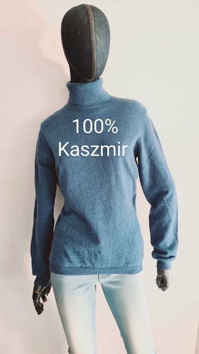 Turkusowy golf United Colors of Benetton 100% Kaszmir. Rozmiar M 38