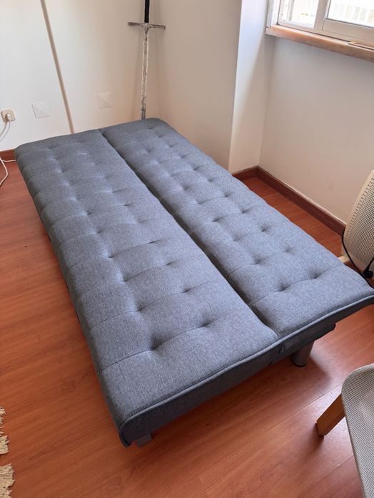 Sofá Cama Cinza Click Clack KASA NOVO