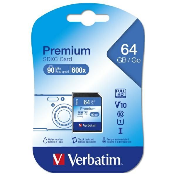 Verbatim Karta Premium U1 SDXC 64GB V10 czarny/black 44024
