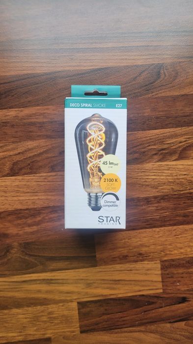 2 x Żarówka LED E27 ST64 2W 2100k ściemnialna dymiona Smoke