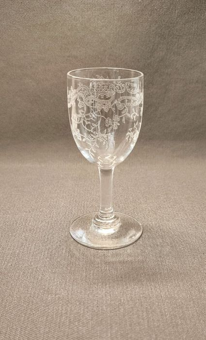 Антикварное стекло,рюмочка мушка,лафитник ,царизм,пантография