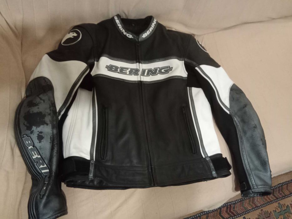 Blusão motard Bering em pele