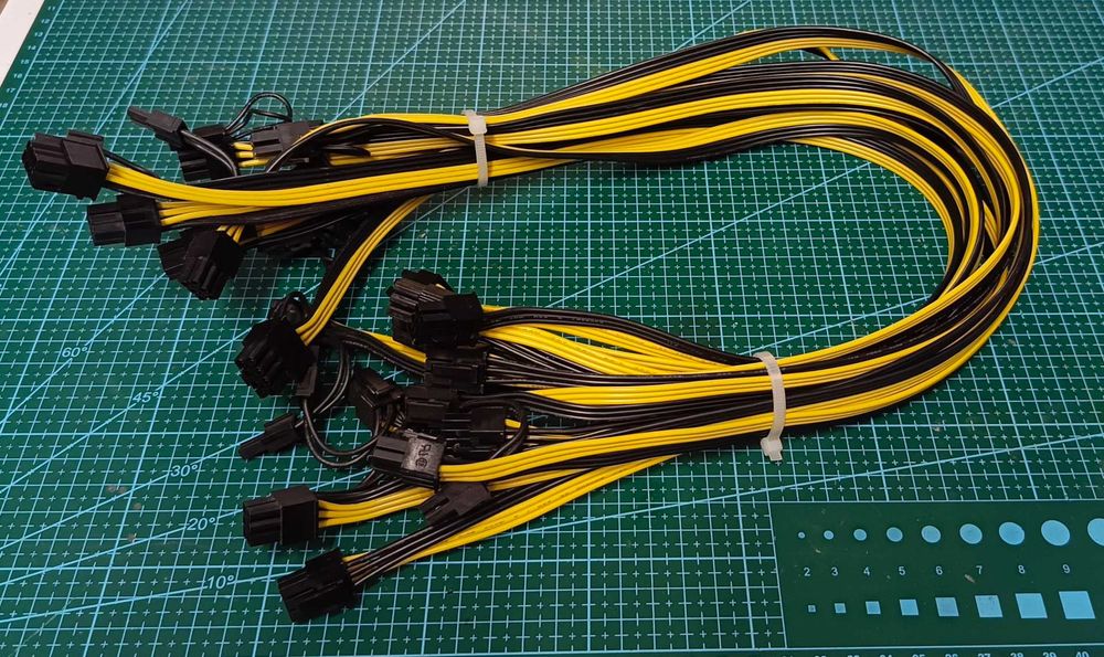 Przewody PCI-E 6 pin na 6+2 pin – zestaw 17 sztuk