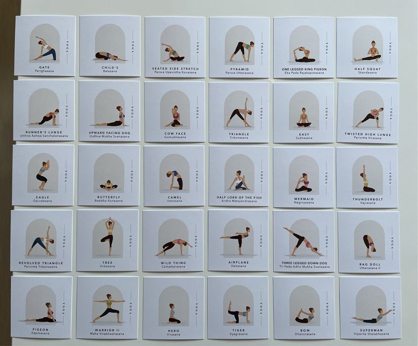 Karty do jogi nowe 120 kart asan yoga