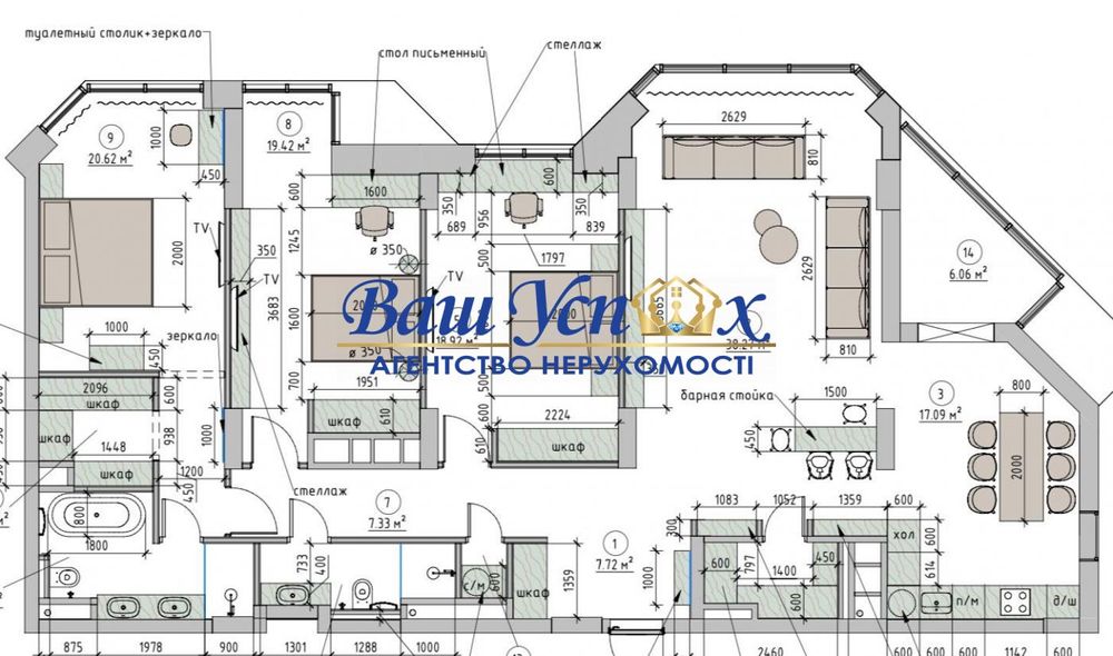 Продажа 4 ком первая сдача. ЖК PecherSkY, вул. Болсунівська 2.