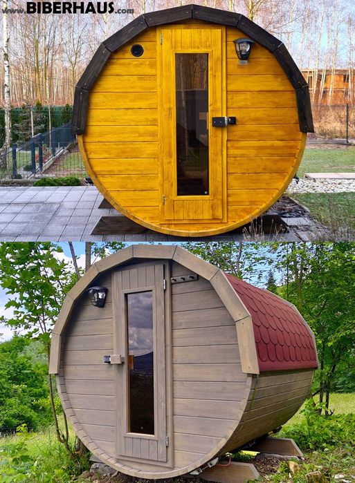 SAUNA Ogrodowa 150 cm MIKRO 2/3 osob +GRATIS Beczka 500L +Akcesoria 3 DNI DOSTAWA