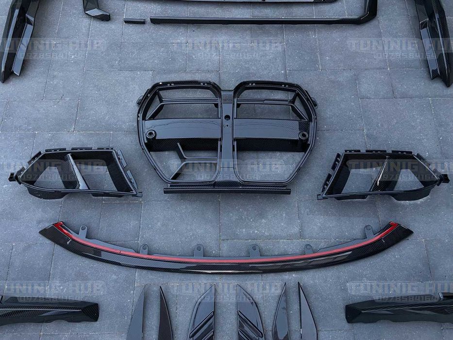 обвіс bmw M3 G80 M4 G82 комплект накладок карбон губа ноздри сплітери