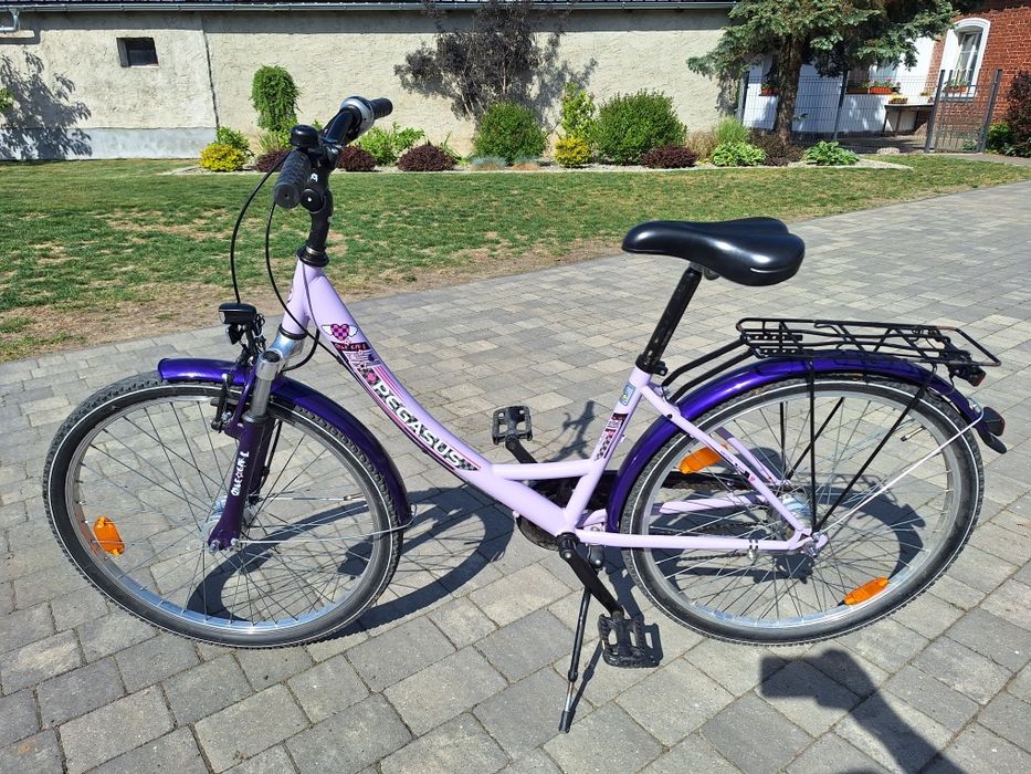 Rower dziewczęcy PEGASUS 24 lub 26" | Śliczny Fiolet | Shimano Nexus 7 biegów