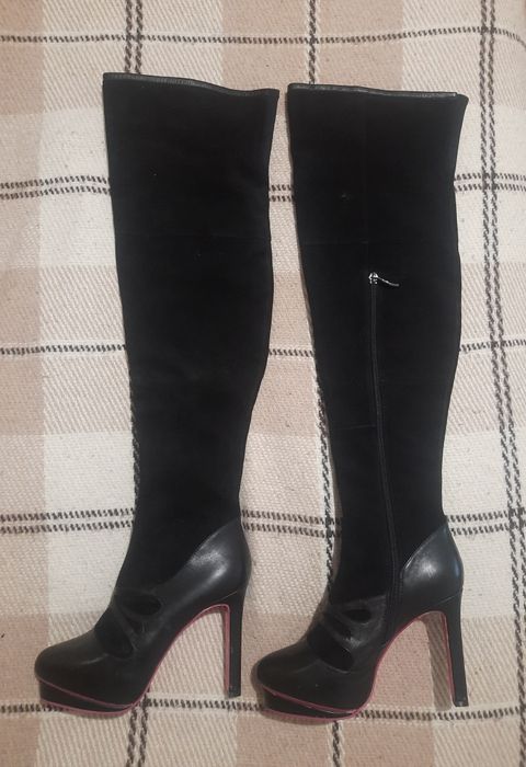 Сапоги женские ботфорты на каблуке 37 размер обмен