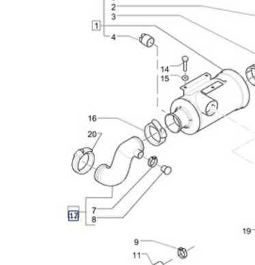 Przewód Wąż od turbiny do filtr CNH  Case New Holland 8.7.3.8.9.1.0.9