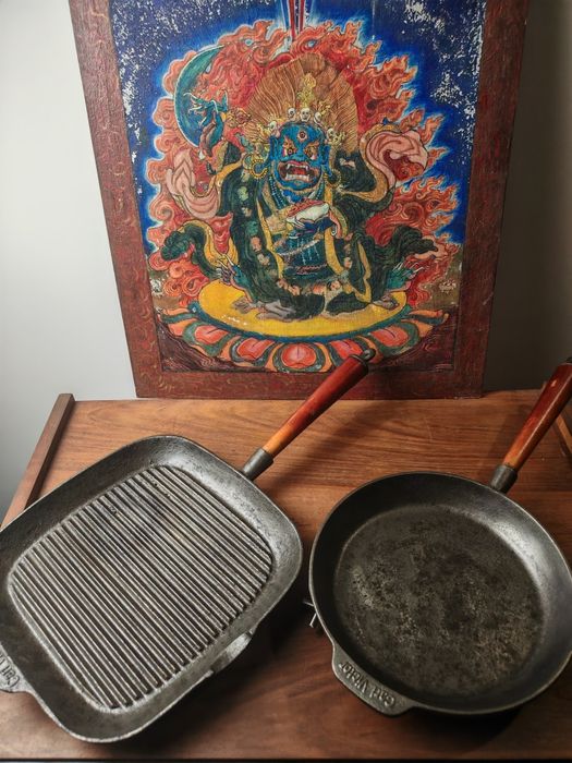 Patelnie żeliwne Grilowa 28cm i głęboka 24cm Carl Victor Swedish