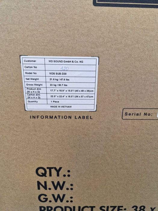 Subwoofer MDS SUB-D30 Biały 600W