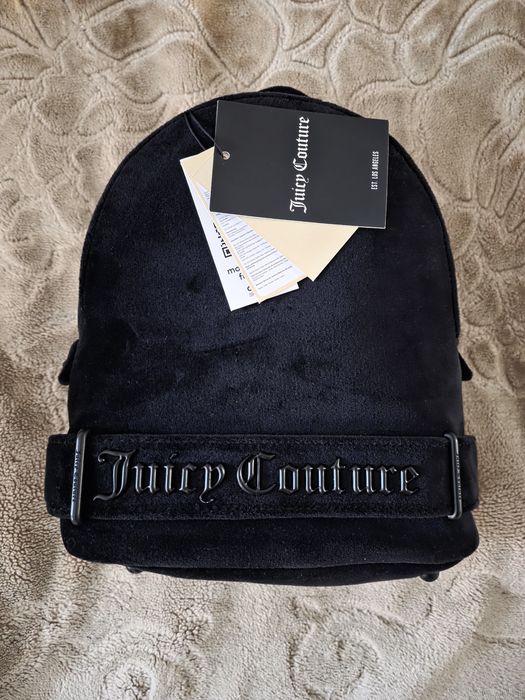 Plecak welurowy czarny Juicy Couture
