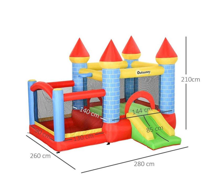 Aluguer Insuflável Castelo com Escorrega e Piscina | Festas