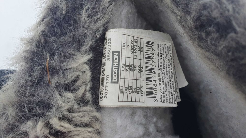 Buty zimowe wodoodporne damskie Decathlon, rozmiar 38