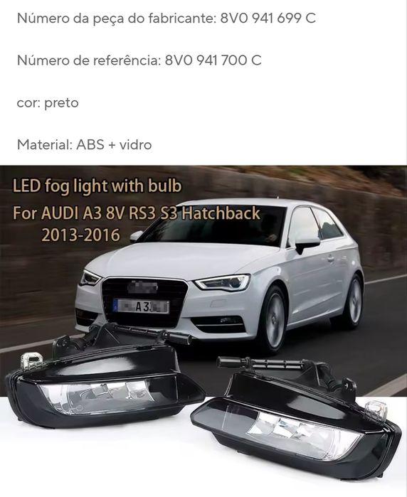 Faróis de nevoeiro Audi A3