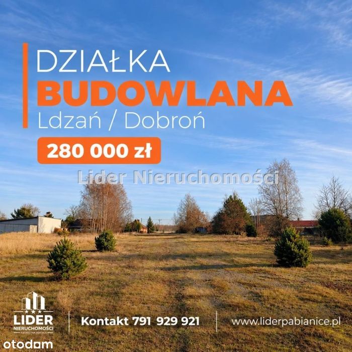 Niezwykła działka budowlana w Ldzaniu!!!Malownicza i spokojna okolica