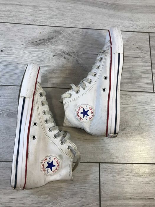 Buty Converse All Star białe skórzane wysokie rozn, 40