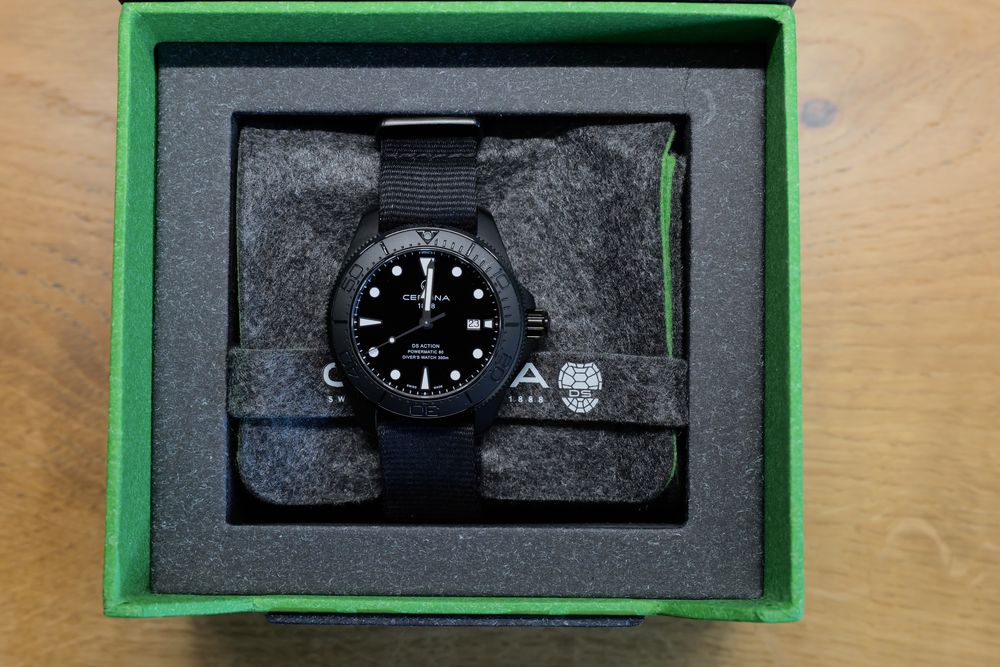 Certina DS Action Diver 43mm Powermatic 80 C032.607.38.051.00 / zegarek męski czarny
