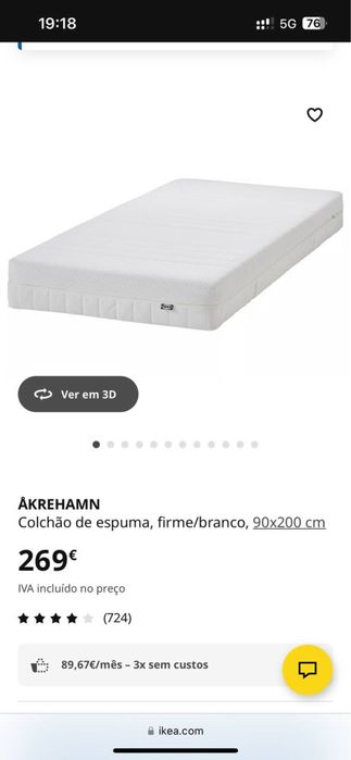 Cama e colchão IKEA