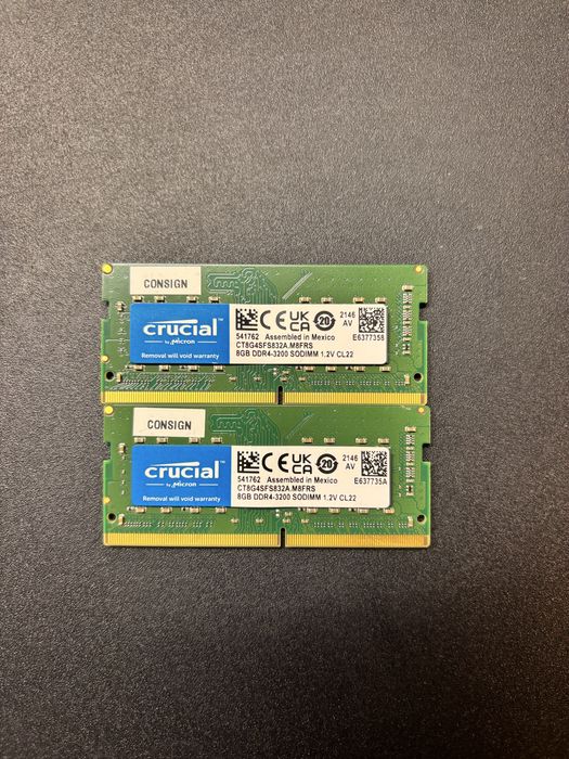 Оперативная память Crucial SODIMM DDR4 16Gb 3200Mhz CT8G4SFS832A.M8FRS
