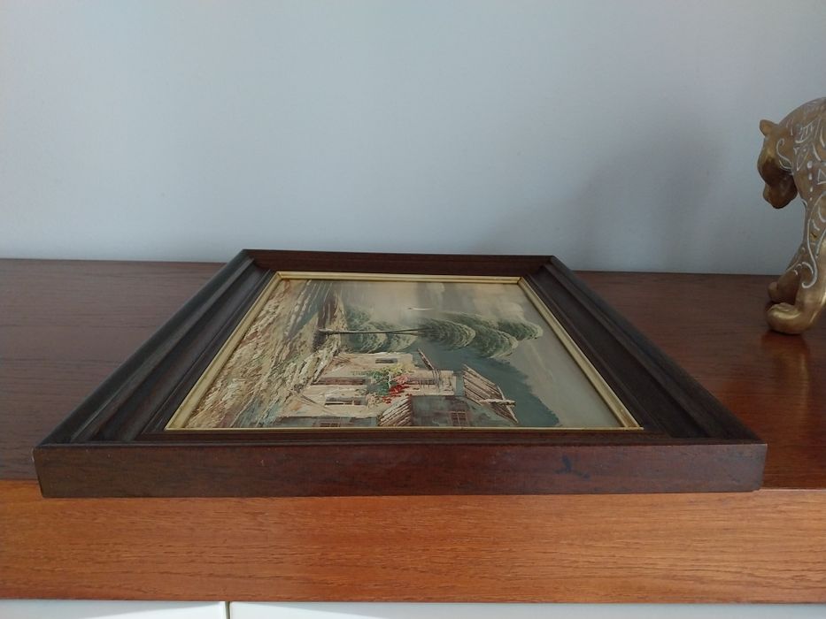 Quadro antigo vintage pintado a óleo