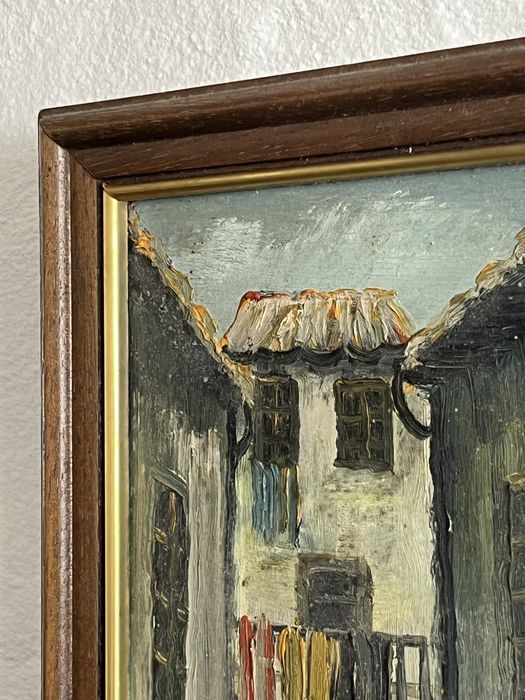 Pintura a óleo sobre tela Viela antiga
