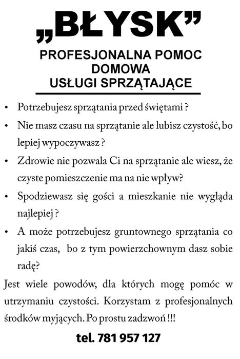 Profesjonalna pomoc domowa-usługi sprzątające