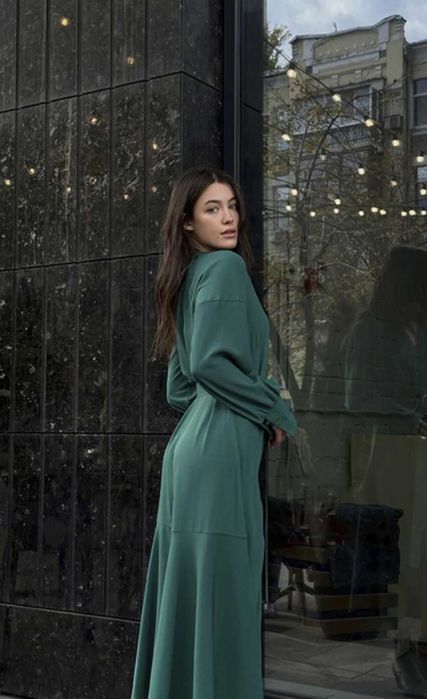 Сукня Lipar з розрізами та асиметрією 52 Зелена