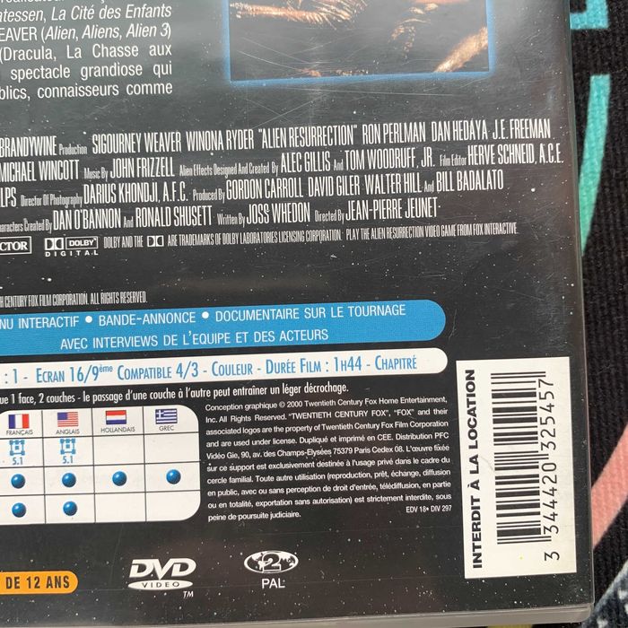 DVD Alien: Resurrection Чужий 4: Воскресіння 1997 EN region 2 інші DVD