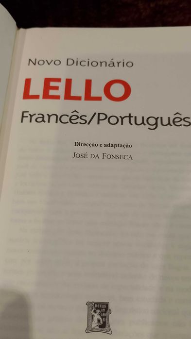 Novo Dicionário Lello - Francês/Português - José da Fonseca