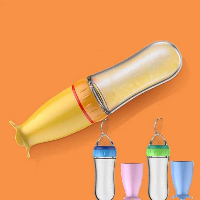 Biberão 2em1 de silicone com Colher Dosadora NOVO ENVIO GRÁTIS