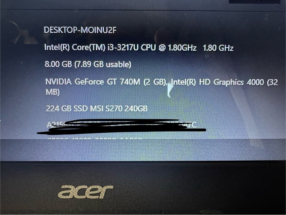 Portatil acer excelente