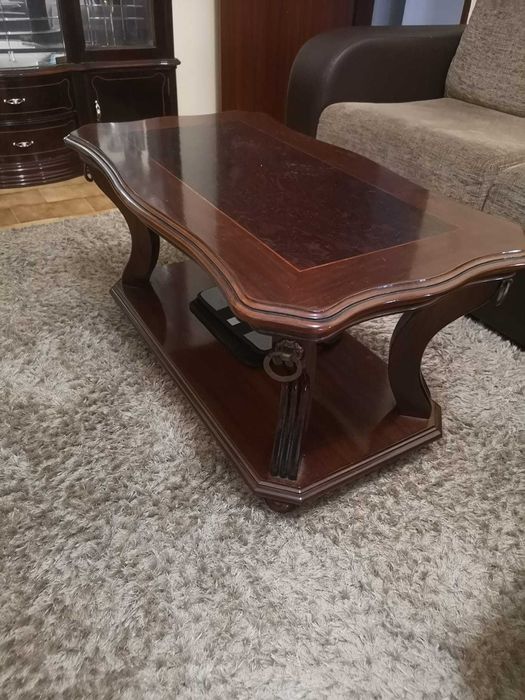 Mesa de centro retangular (madeira maciça)