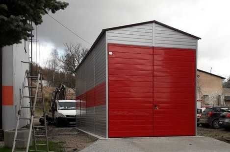 Wysoki garaż blaszany  3,5 x 9 m